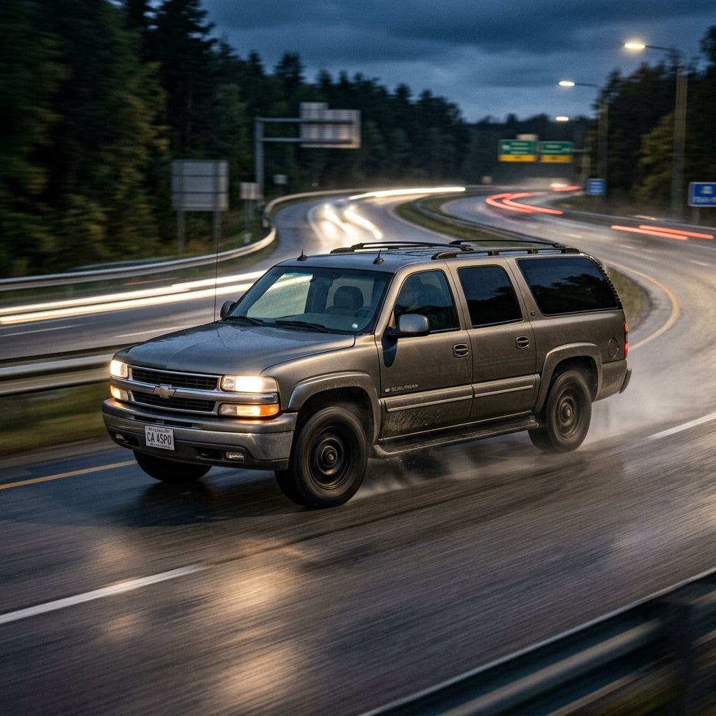 Action Shot: Chevrolet Suburban Driving Fast