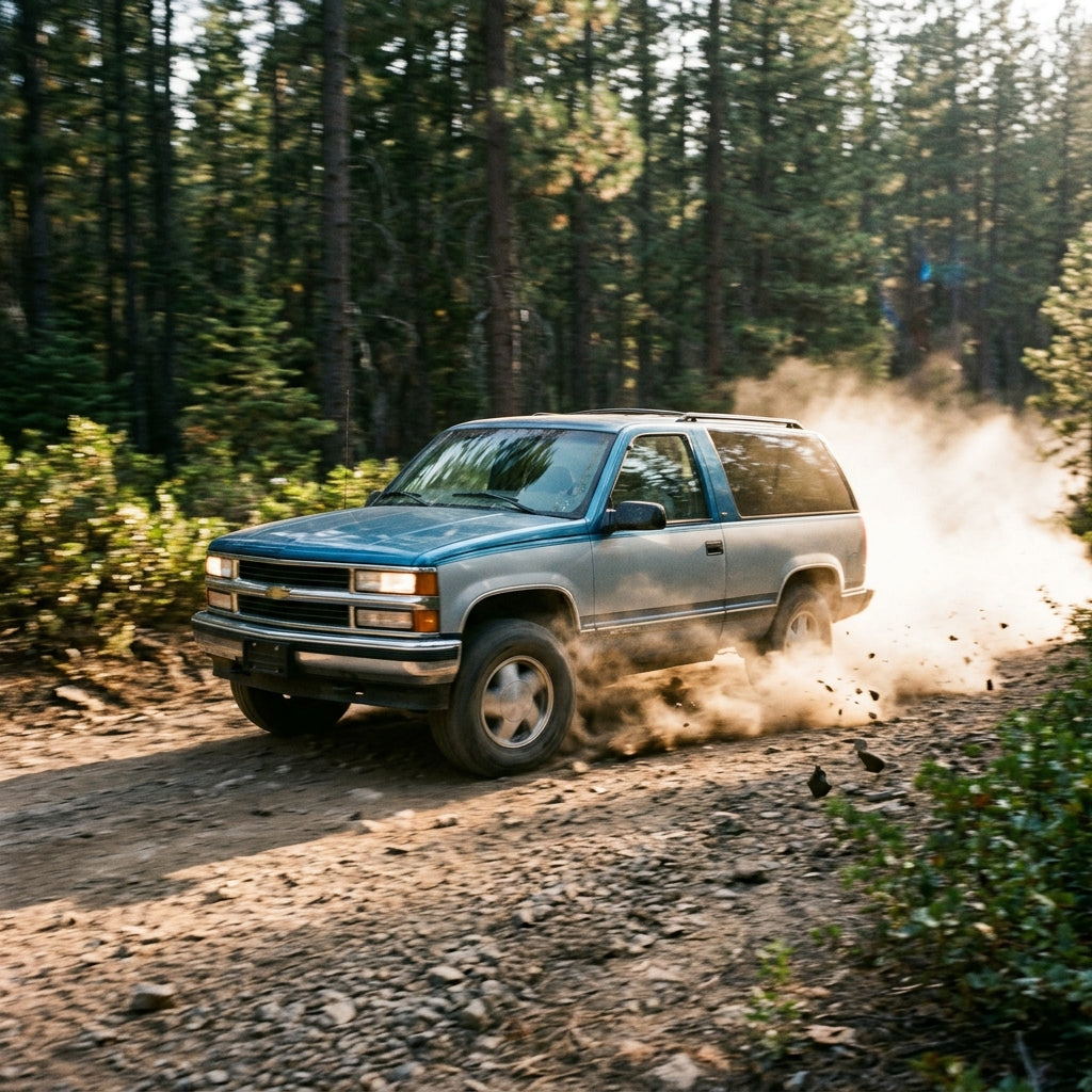 Action Shot: Chevrolet,GMC Blazer,Tahoe,Yukon Driving Fast