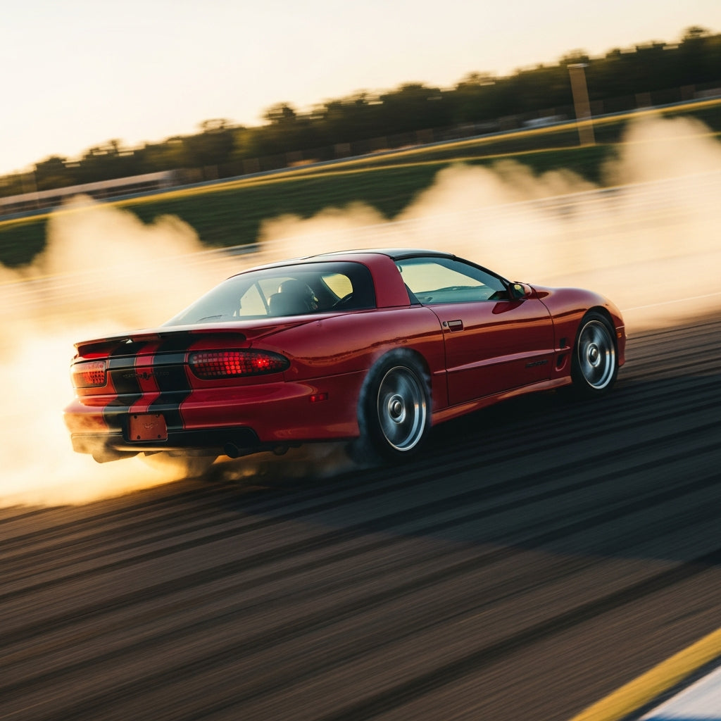 Action Shot: Chevrolet, Pontiac Camaro, Firebird Driving Fast