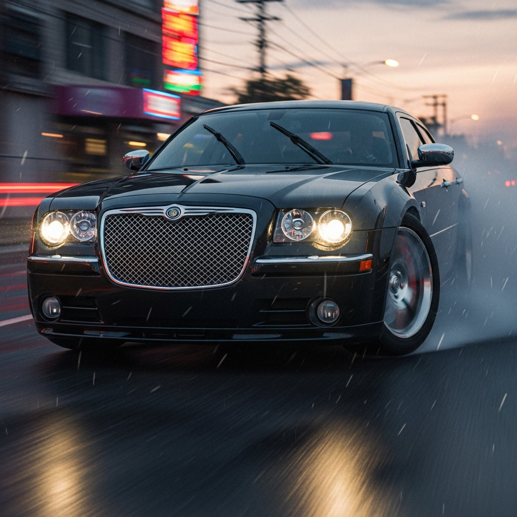 Action Shot: Chrysler 300 Driving Fast