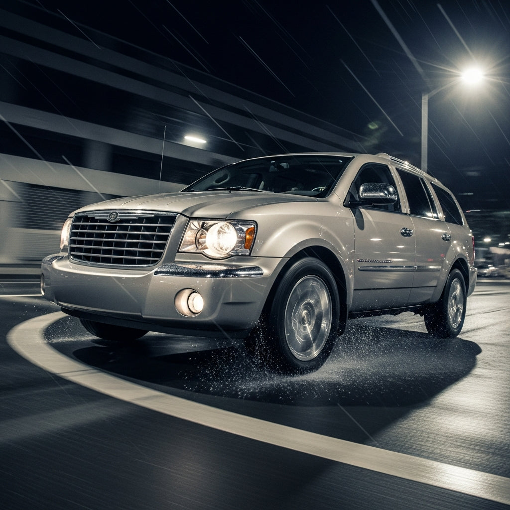 Action Shot: Chrysler Aspen Driving Fast