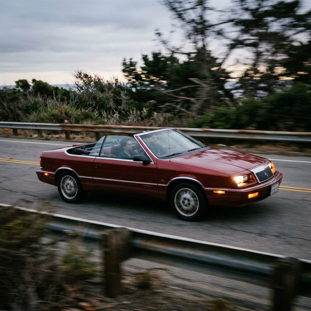 Action Shot: Chrysler LeBaron Driving Fast