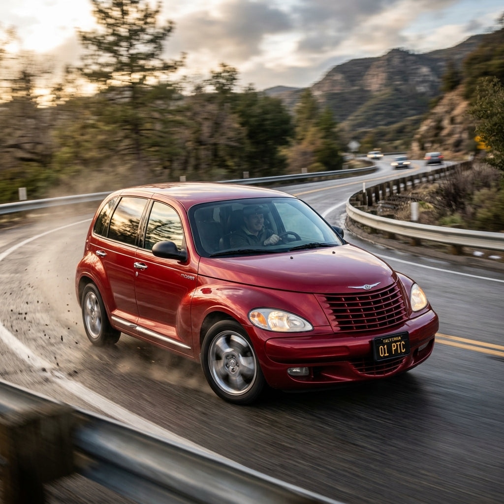 Action Shot: Chrysler PT Cruiser Driving Fast