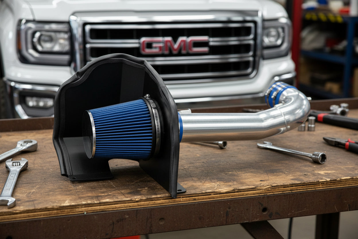 Cold Air Intake for GMC Sierra (2014-2018) 4.3L V6 Engine Blue Default Title