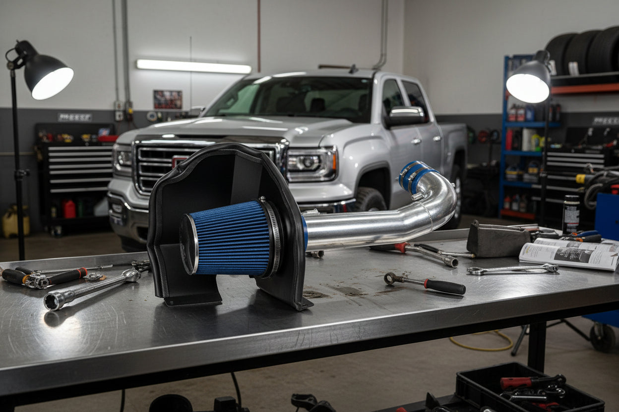 Cold Air Intake Kit for GMC Sierra 1500 (2014-2019) with 5.3L / 6.2L V8 Engine Blue Default Title