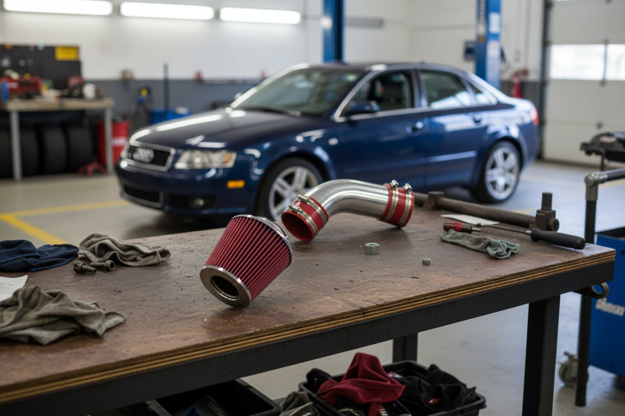 Sport Air Intake System for Audi A4 (2002-2005) with 3.0L SFI V6 Engine Red Default Title