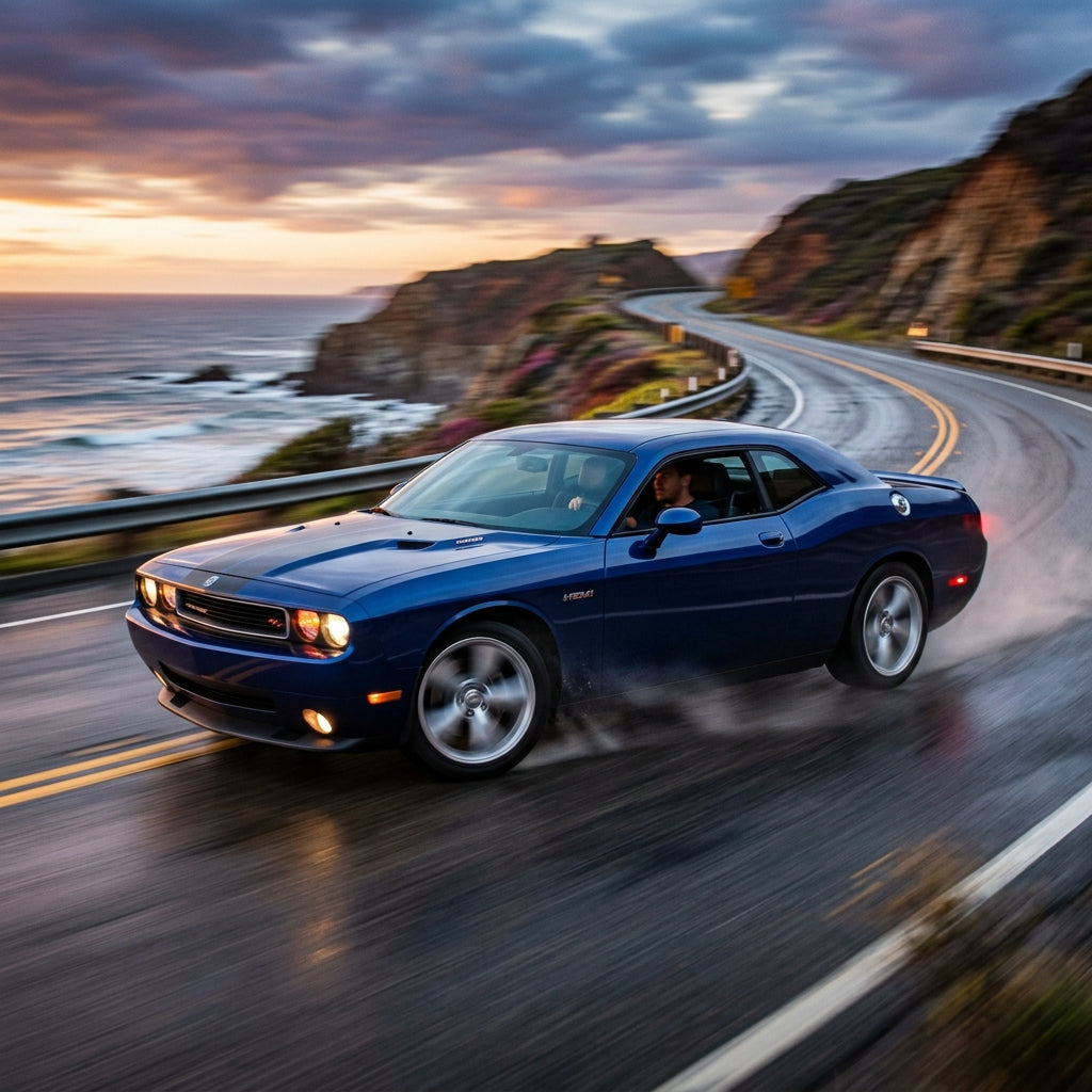 Action Shot: Dodge Challenger Driving Fast