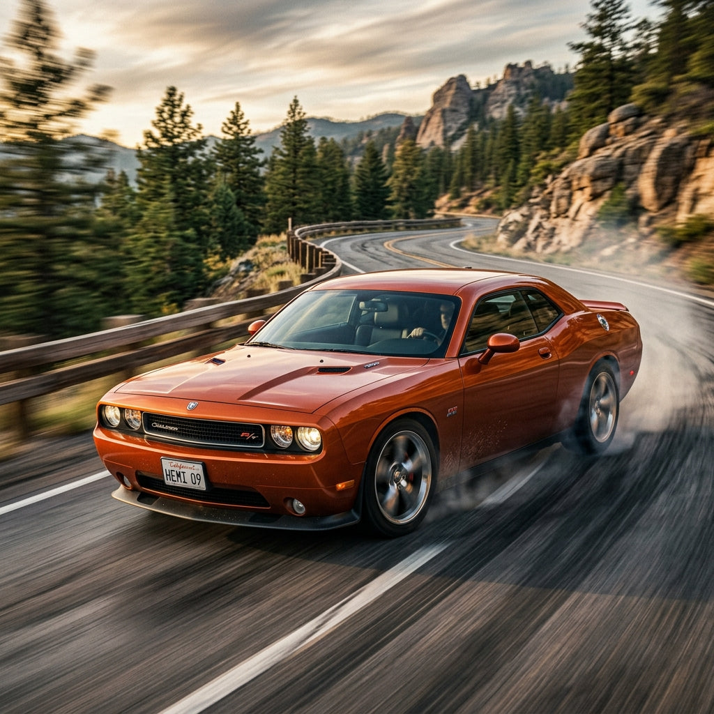 Action Shot: Dodge Challenger Driving Fast