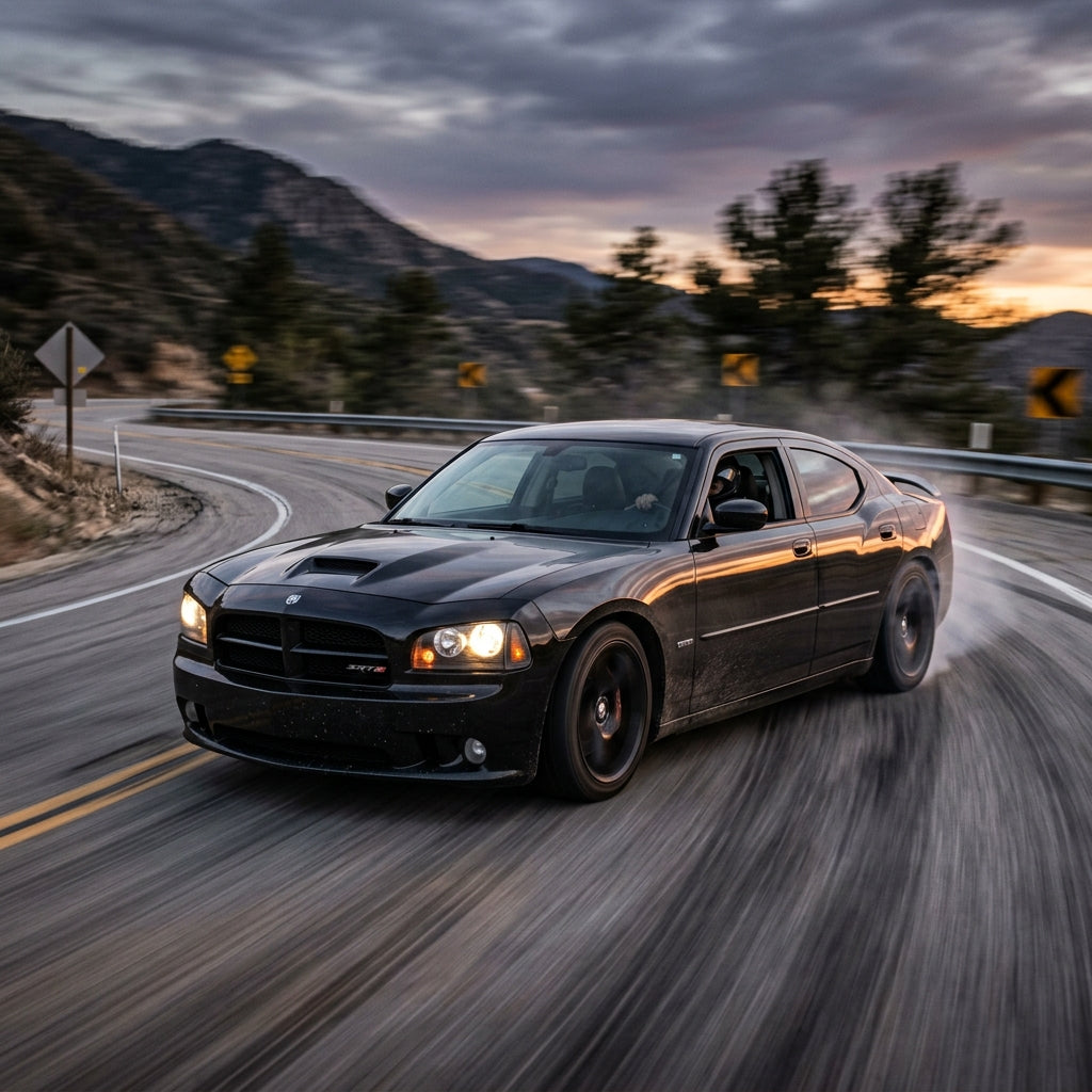 Action Shot: Dodge Charger Driving Fast