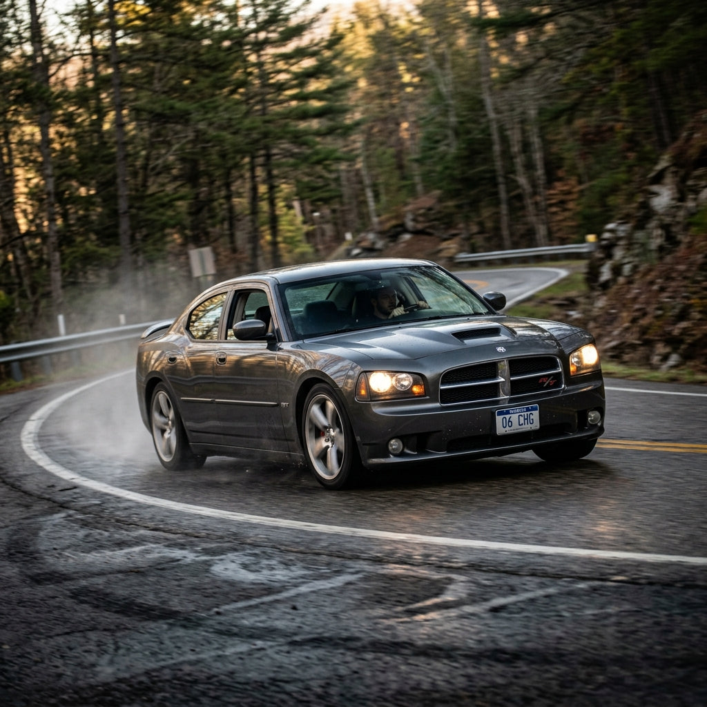 Action Shot: Dodge Charger Driving Fast