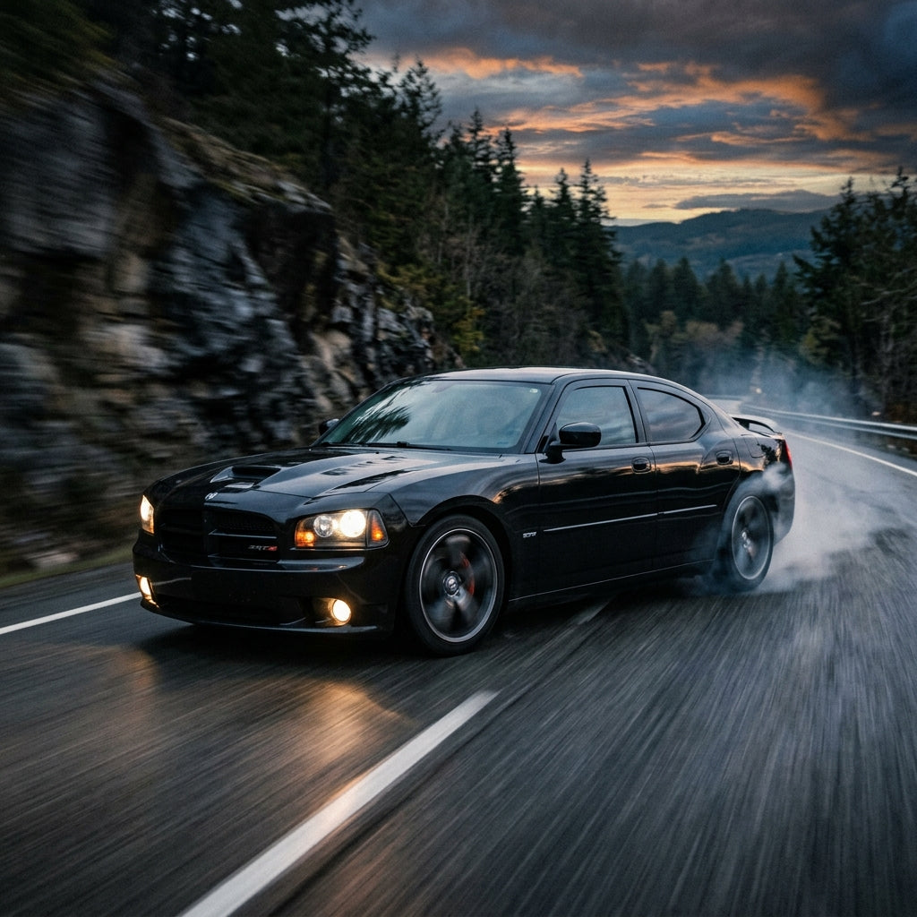 Action Shot: Dodge Charger Driving Fast