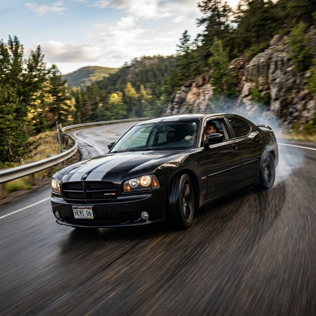 Action Shot: Dodge Charger Driving Fast