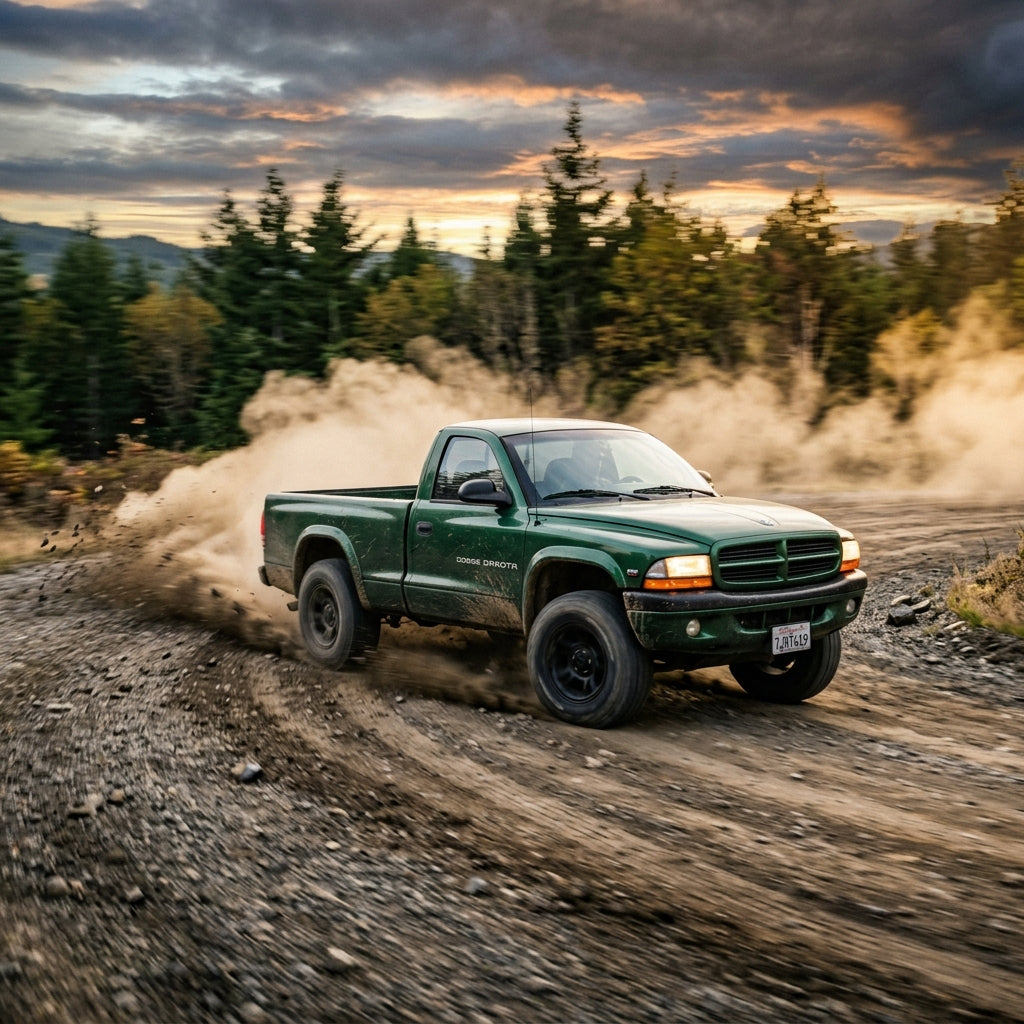 Action Shot: Dodge Dakota Driving Fast