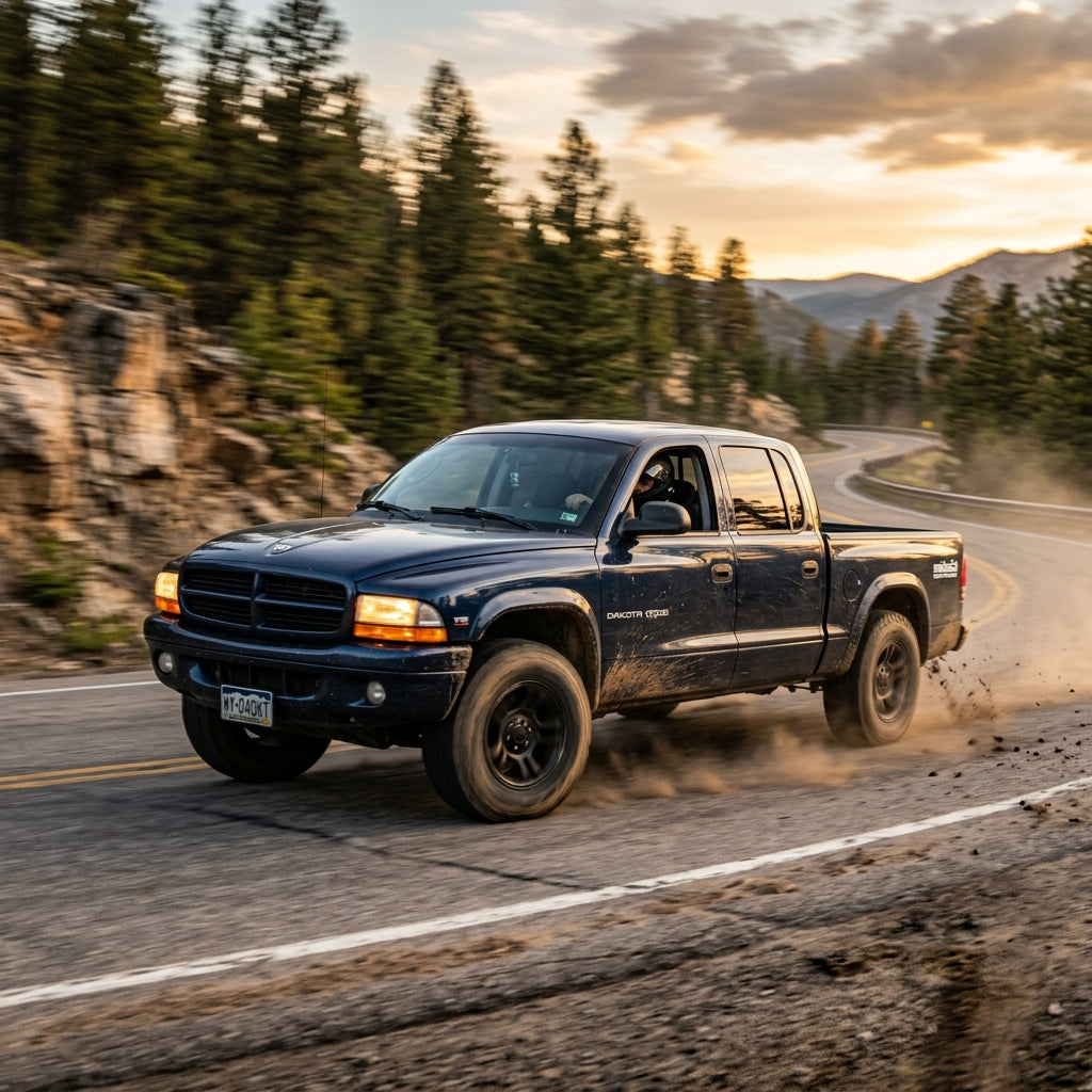 Action Shot: Dodge Dakota Driving Fast