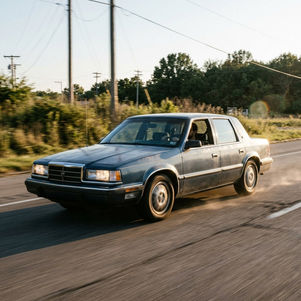 Action Shot: Dodge Dynasty Driving Fast