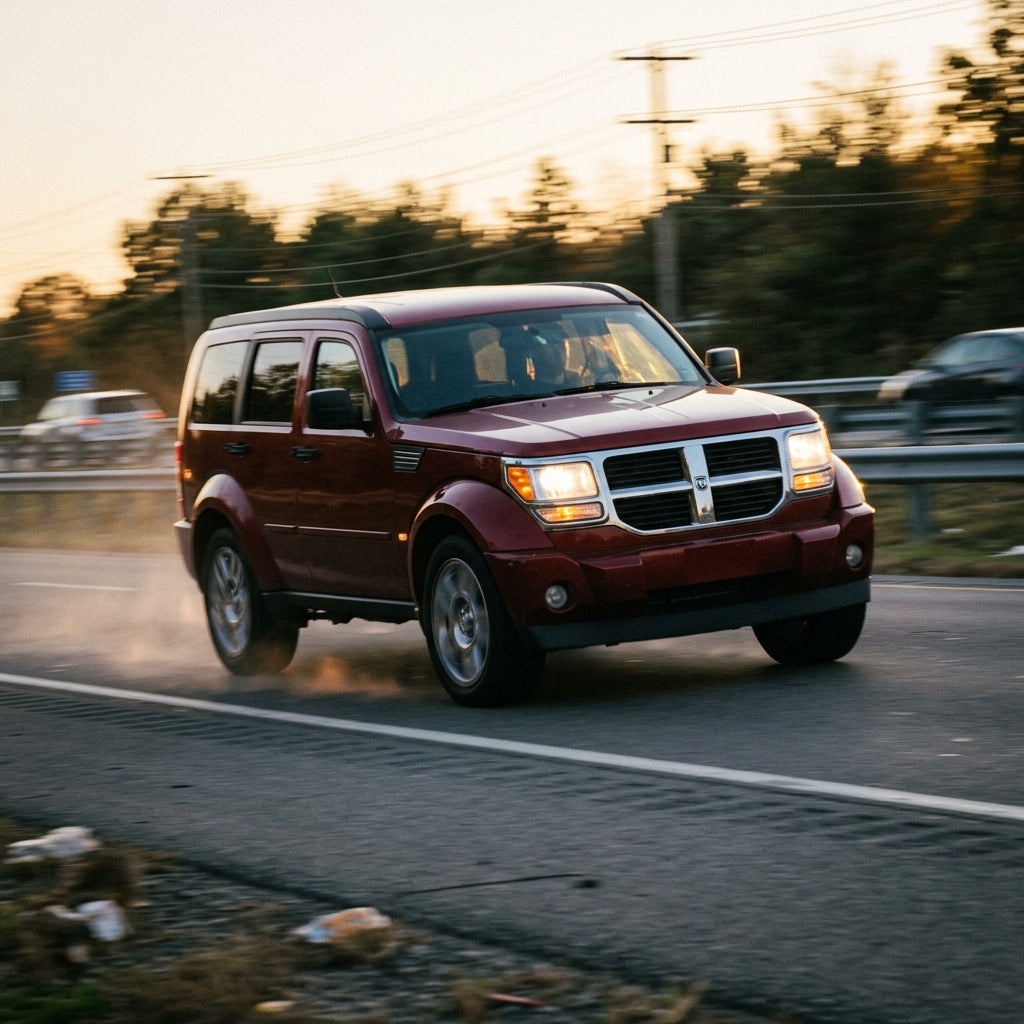 Action Shot: Dodge Nitro Driving Fast