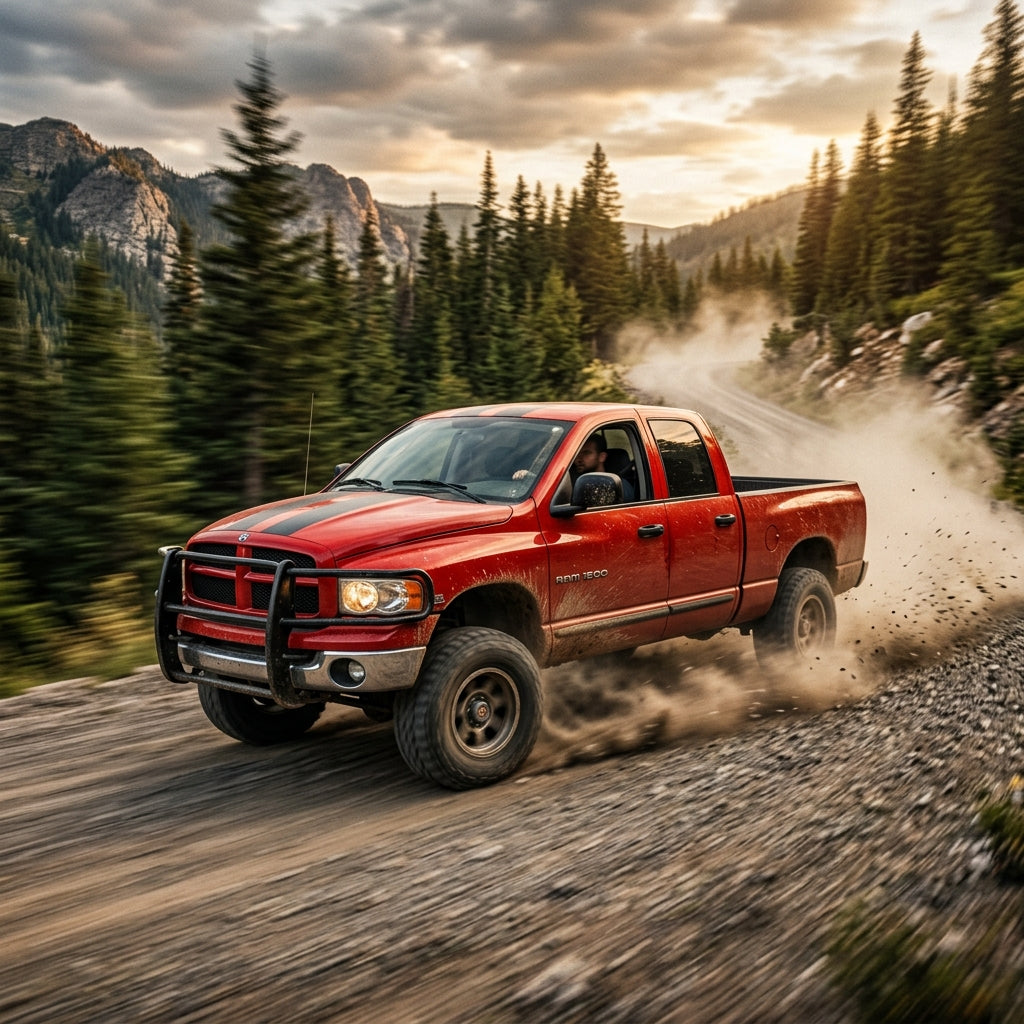 Action Shot: Dodge Ram 1500 Driving Fast