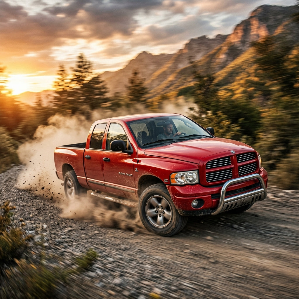 Action Shot: Dodge Ram 1500 Driving Fast