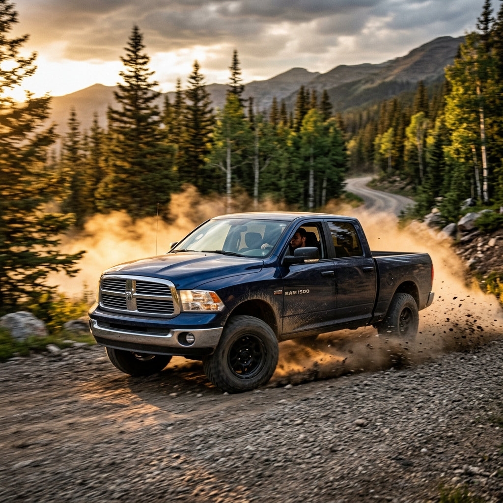 Action Shot: Dodge Ram 1500 Driving Fast