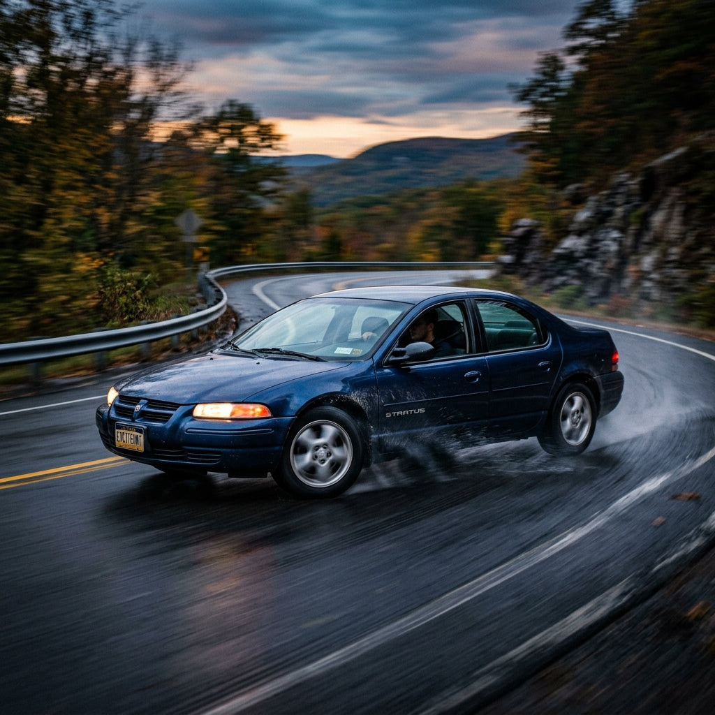 Action Shot: Dodge Stratus Driving Fast