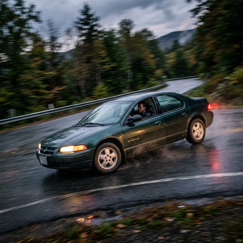 Action Shot: Dodge Stratus Driving Fast
