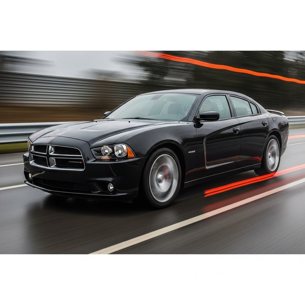 Action Shot: Dodge Charger Driving Fast