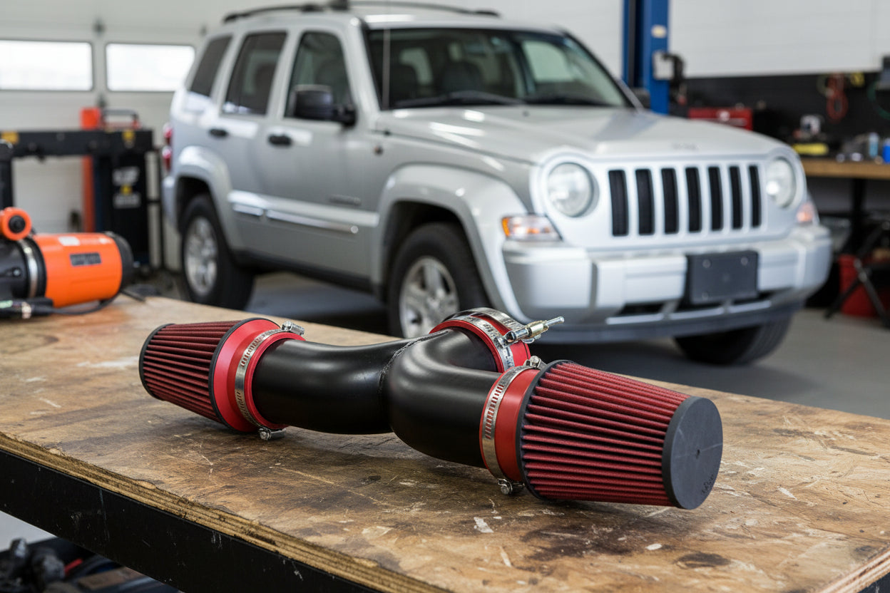 Cold Air Intake Kit for Jeep Liberty (2004-2009) with 3.7L V6 Engine All Black Default Title