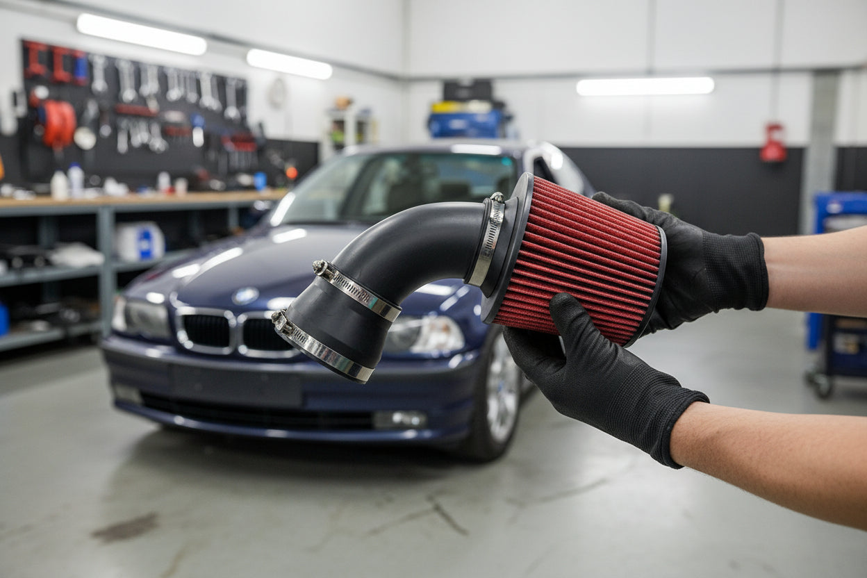 Cold Air Intake for BMW E46 323/325/328/330 (1998-2005) I6 Engine Black Red Default Title