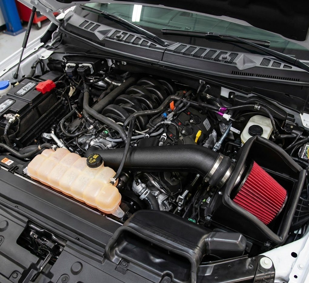 Admisión de aire frío para Ford F150 (2009-2010) con motor V8 de 5.4L - Negro y rojo