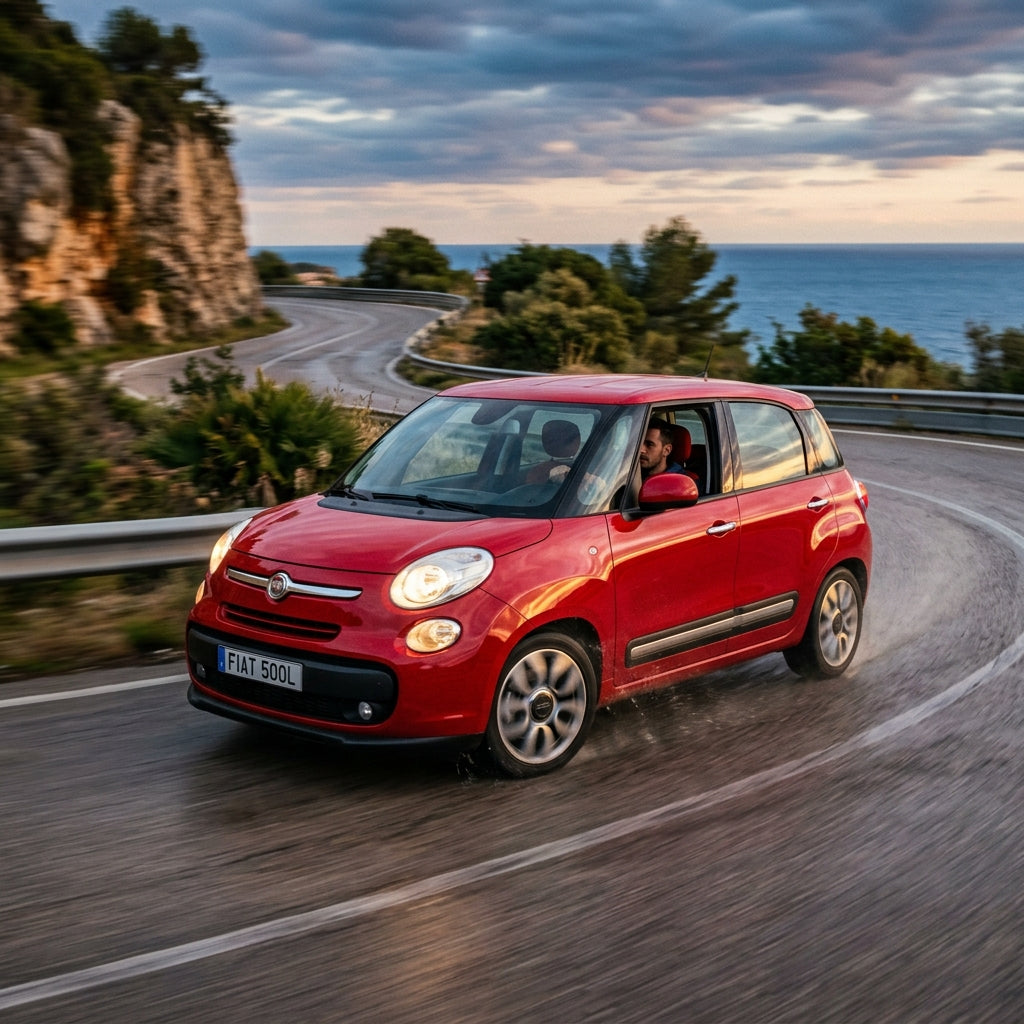 Action Shot: Fiat 500L Driving Fast