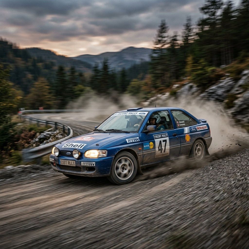 Action Shot: Ford Escort Driving Fast