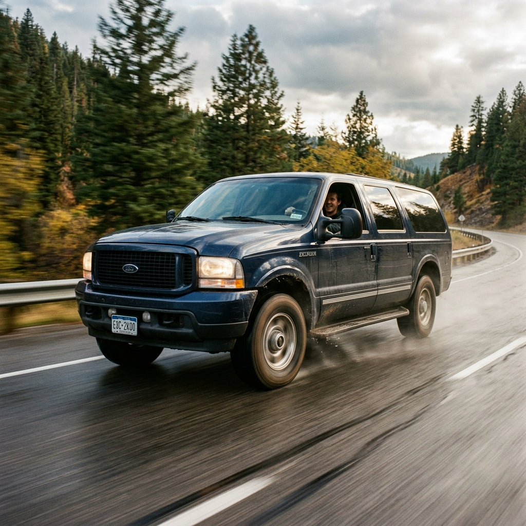 Action Shot: Ford Excursion Driving Fast