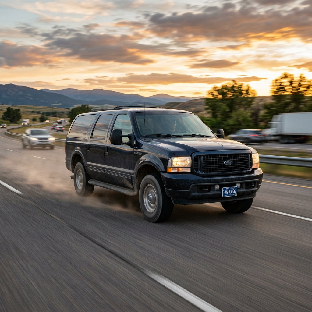Action Shot: Ford Excursion Driving Fast