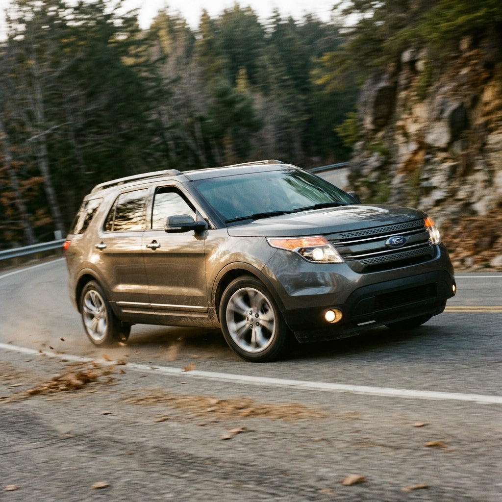 Action Shot: Ford Explorer Driving Fast