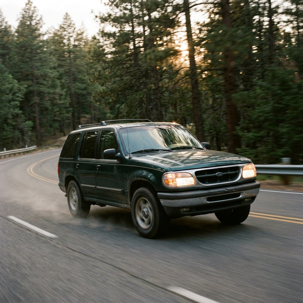 Action Shot: Ford Explorer Driving Fast