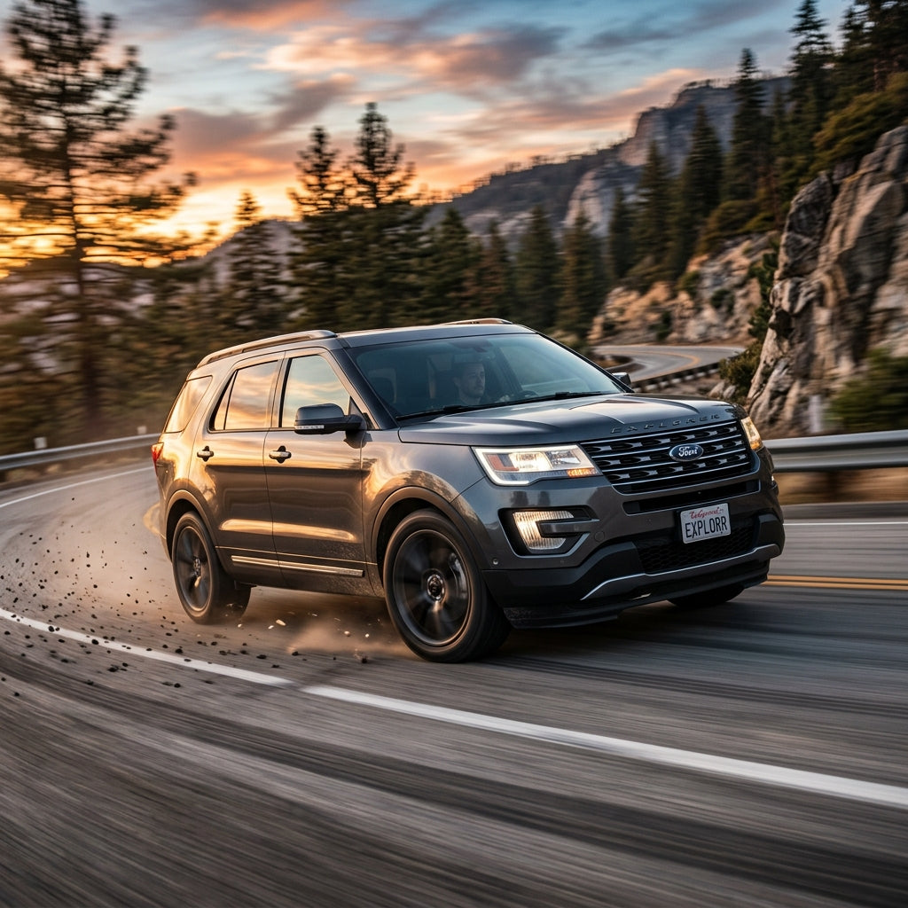 Action Shot: Ford Explorer Driving Fast