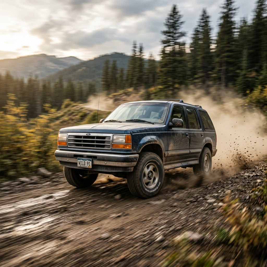 Action Shot: Ford Explorer Driving Fast