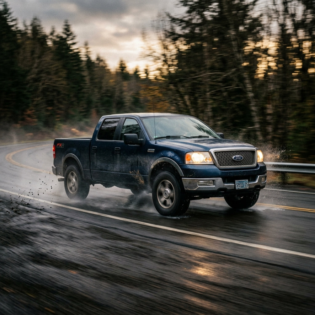 Action Shot: Ford F-150 Driving Fast
