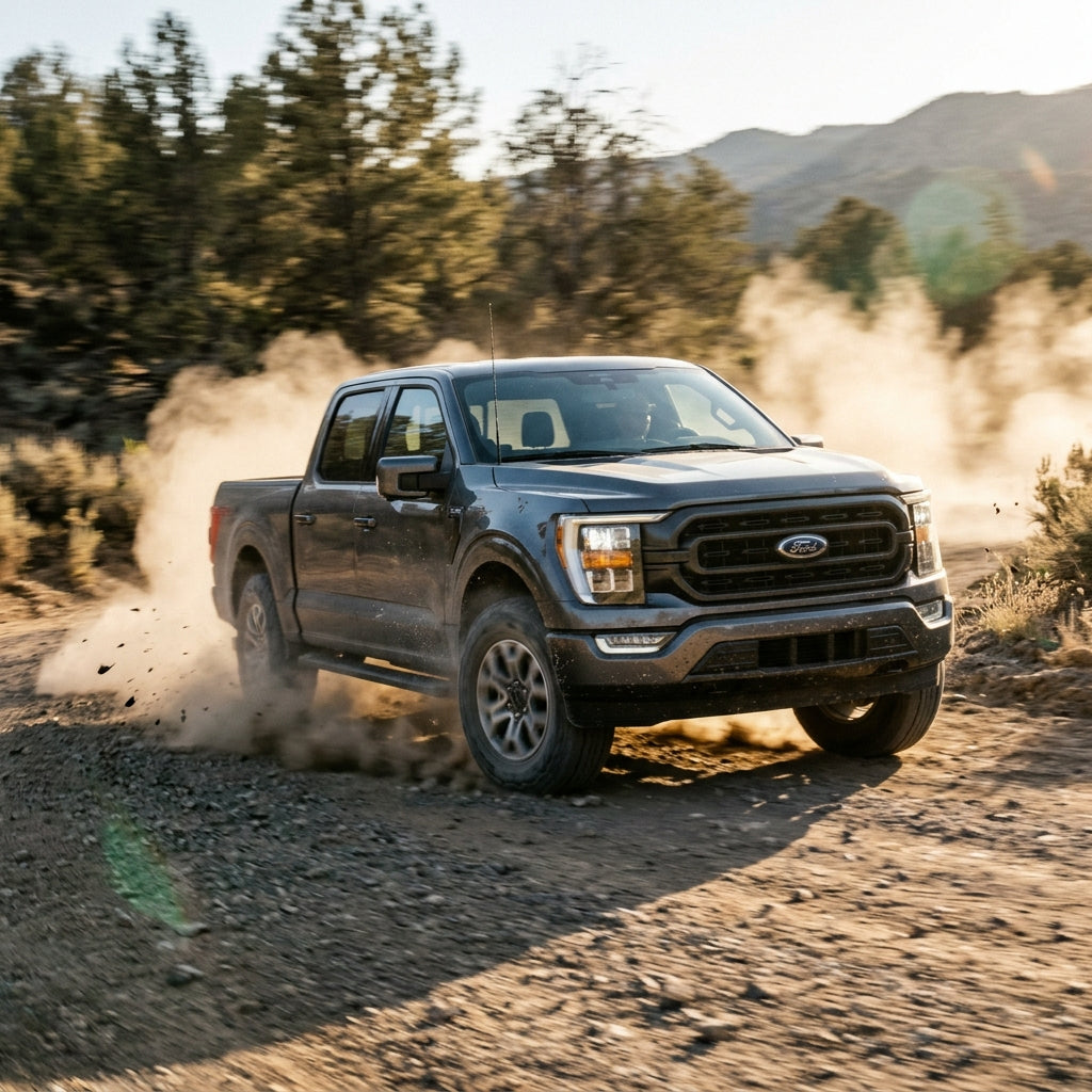 Action Shot: Ford F-150 Driving Fast