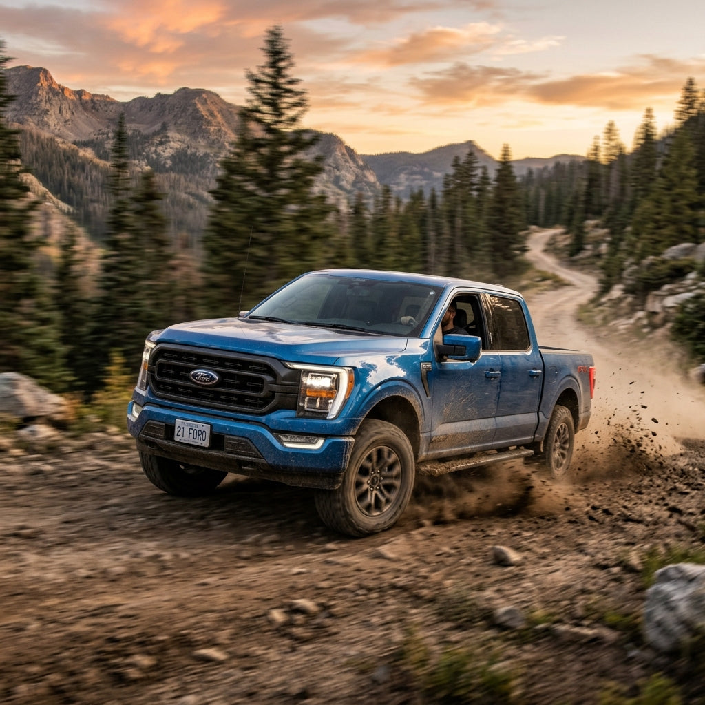 Action Shot: Ford F-150 Driving Fast