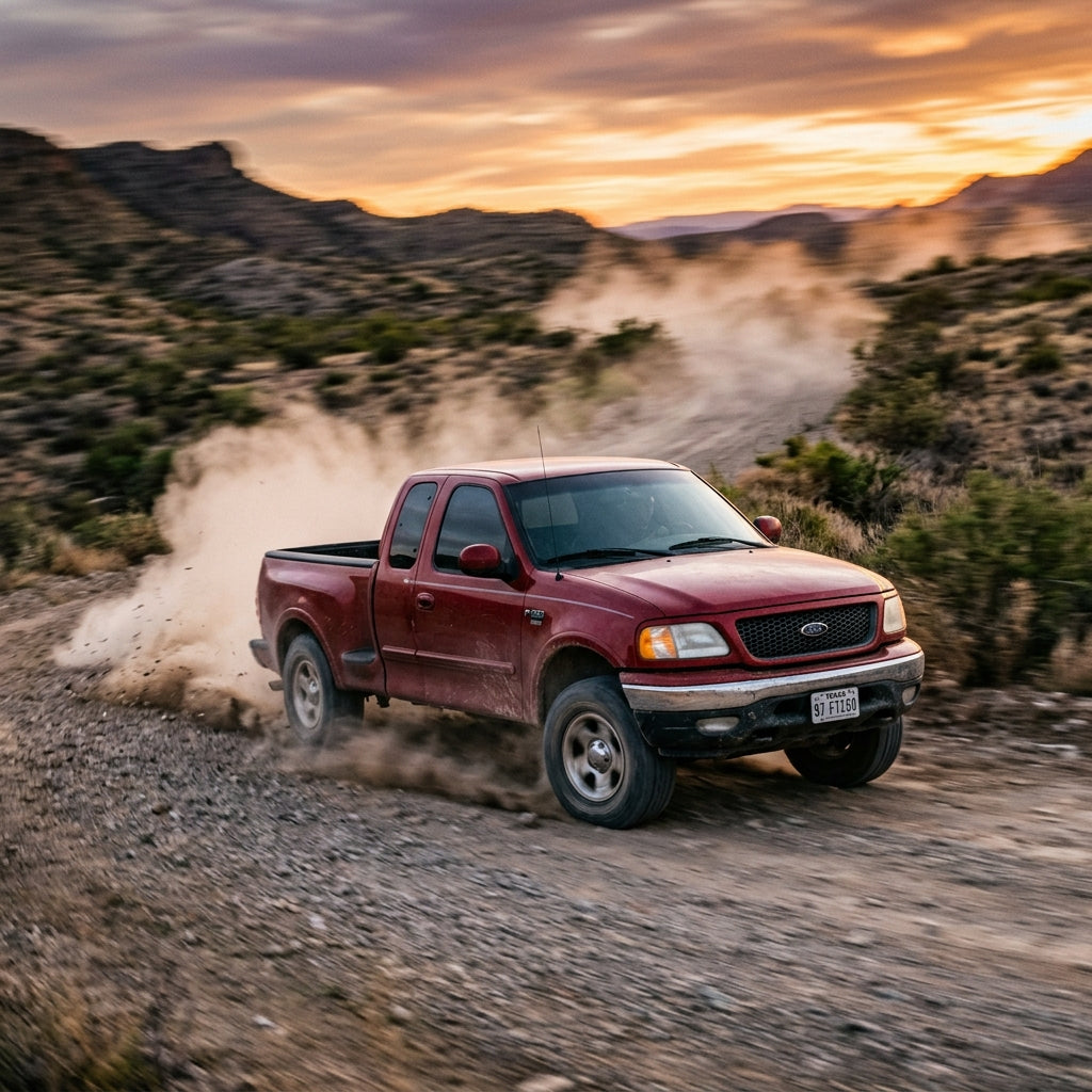 Action Shot: Ford F-150 Driving Fast
