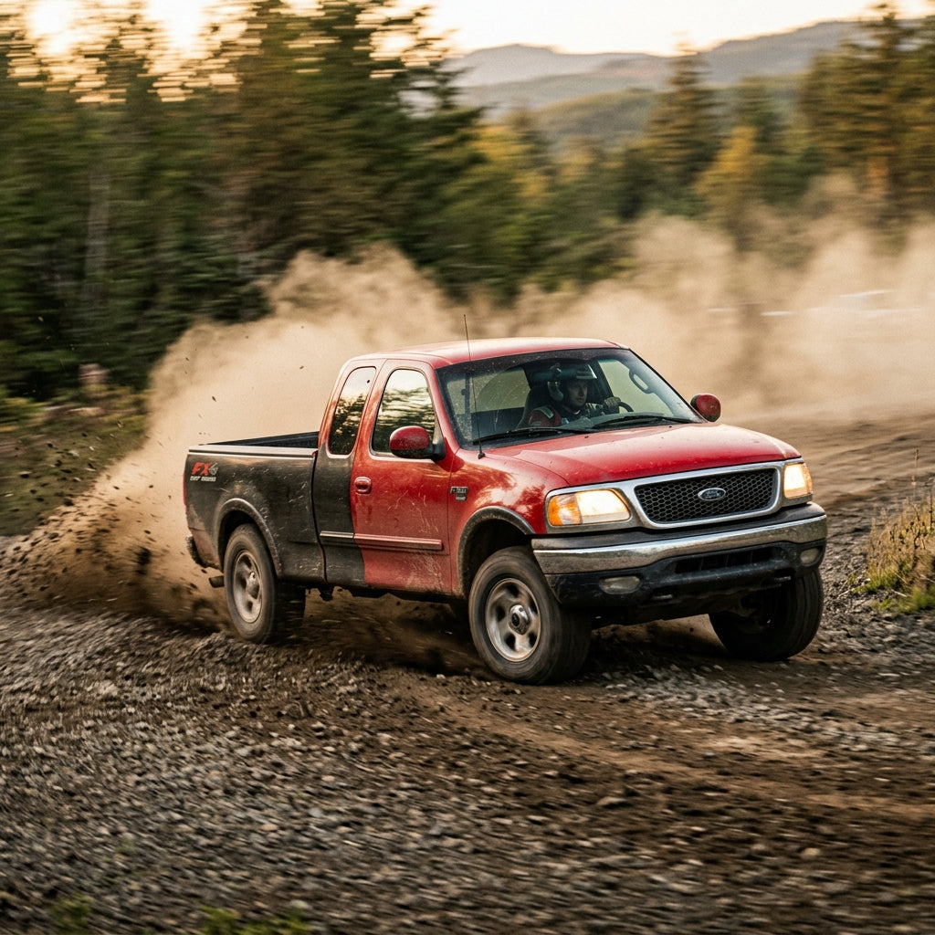 Action Shot: Ford F-150 Driving Fast