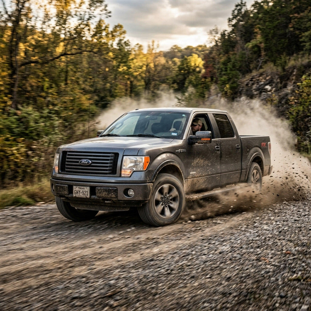 Action Shot: Ford F-150 Driving Fast