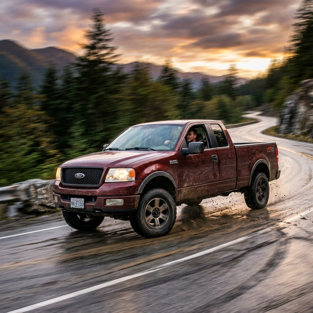 Action Shot: Ford F-150 Driving Fast