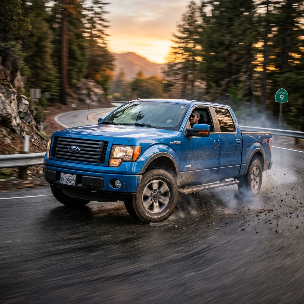 Action Shot: Ford F-150 Driving Fast