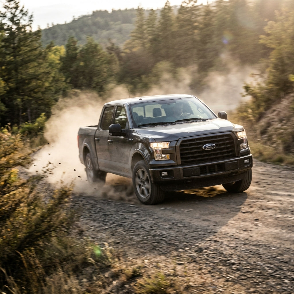 Action Shot: Ford F-150 Driving Fast