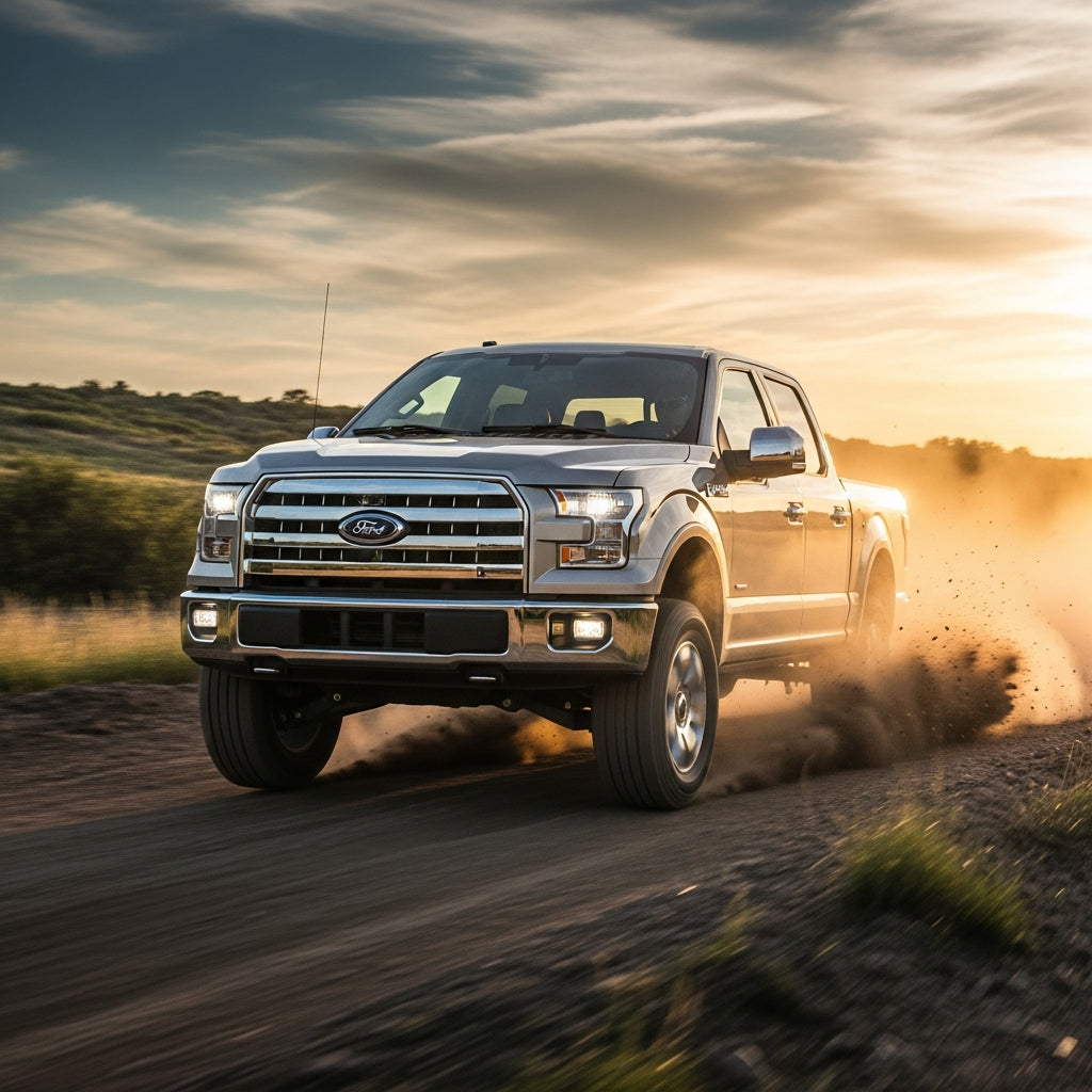 Action Shot: Ford F-150 Driving Fast