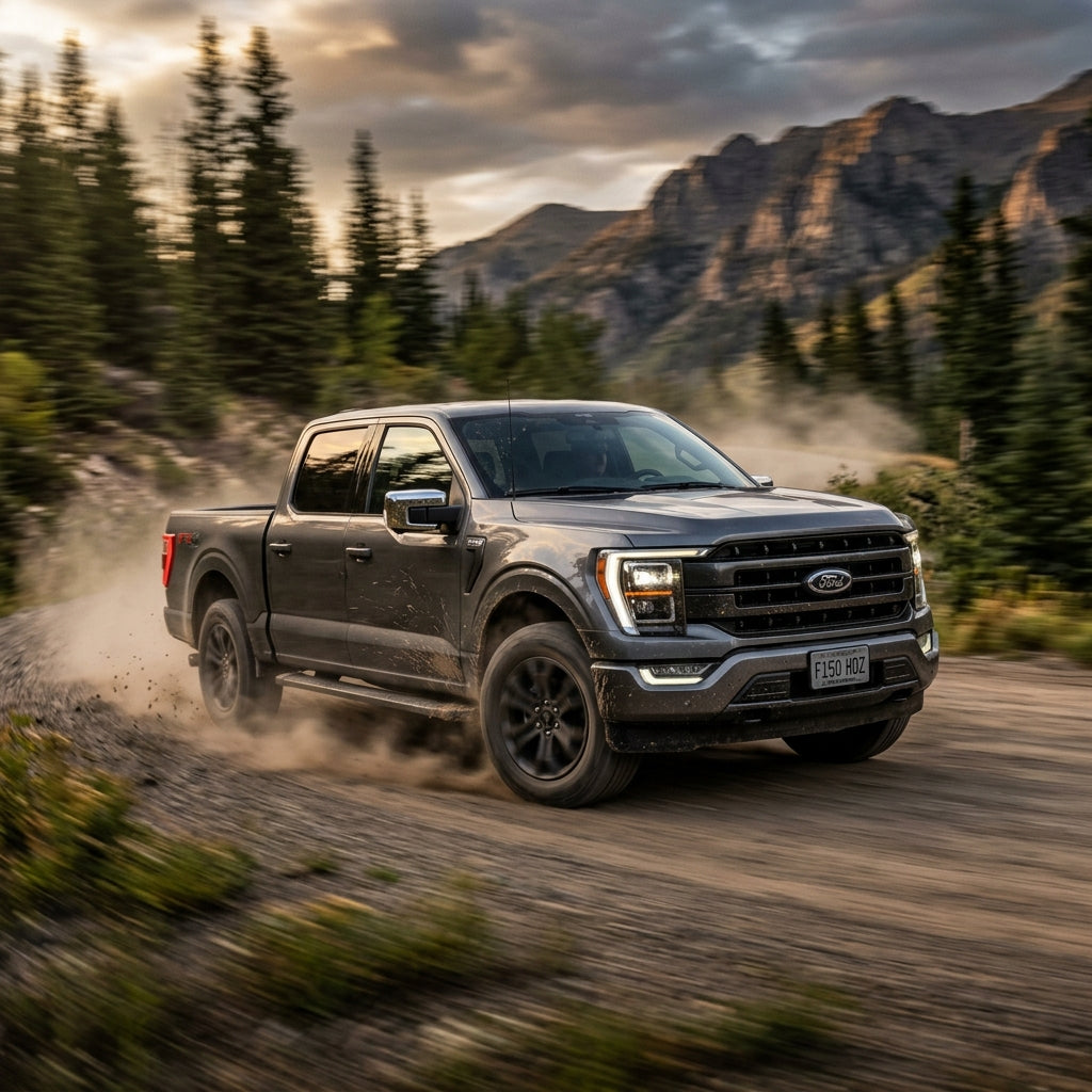 Action Shot: Ford F-150 Driving Fast
