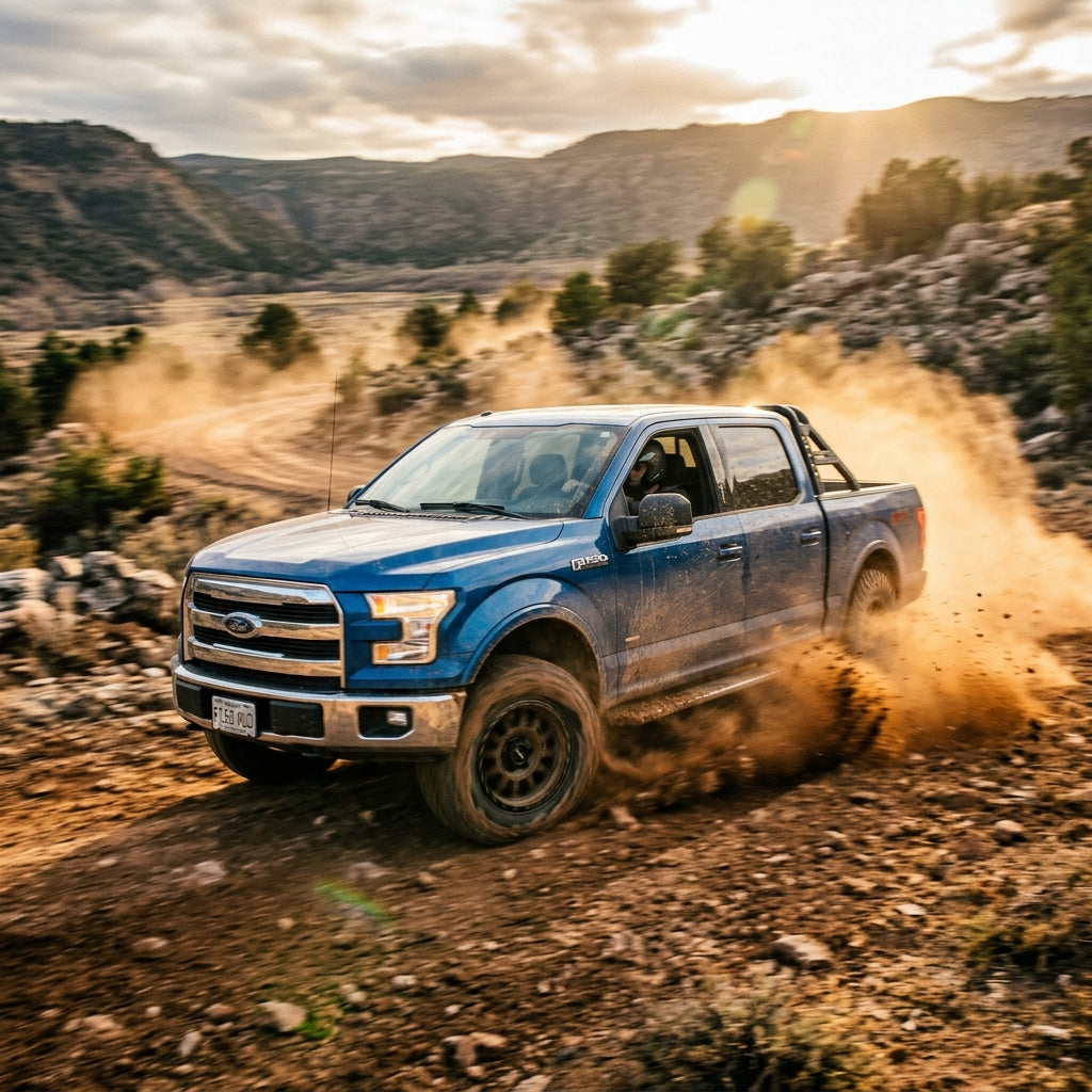 Action Shot: Ford F-150 Driving Fast