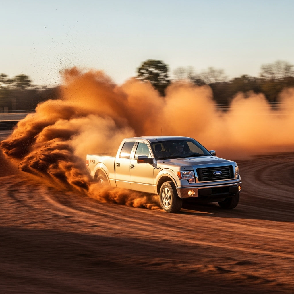Action Shot: Ford F-150 Driving Fast